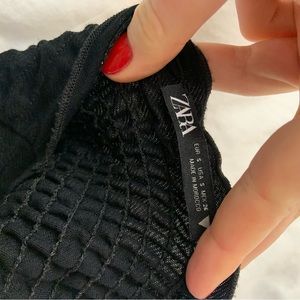 Zara black party top wrap neck halter style small cropped